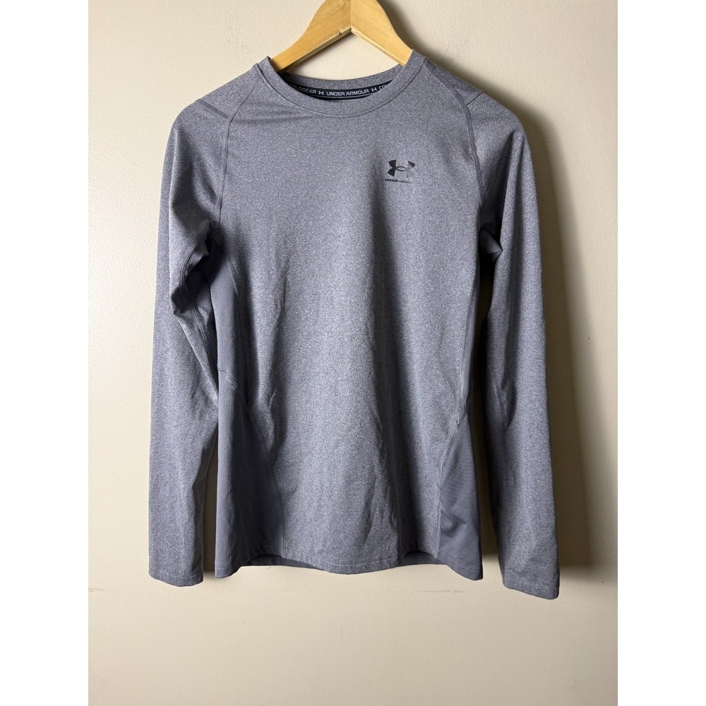 Under Armour Long Sleeve Fitted ColdGear Shirt Youth XL Gray Athletic
